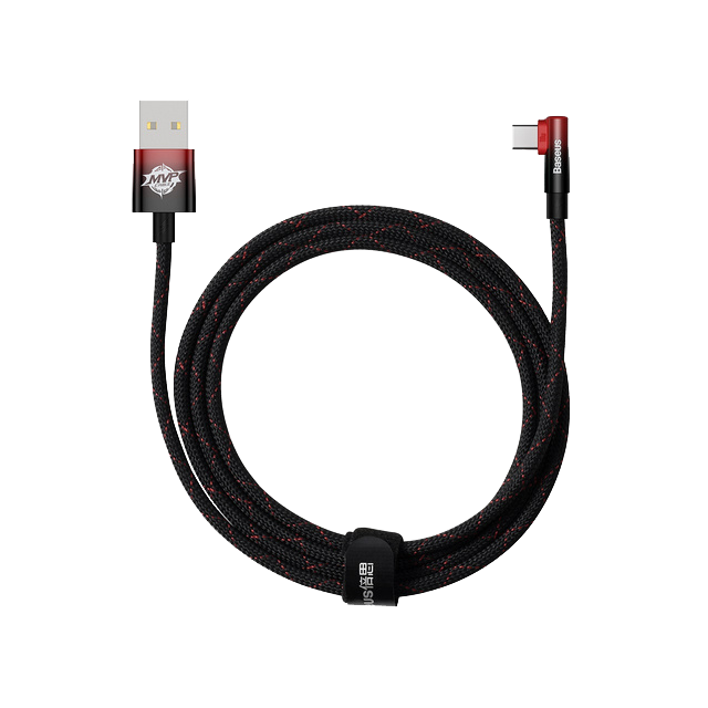 Kabel kątowy USB-A - USB-C Baseus MVP 2 100W 2m Czarno-Czerwony