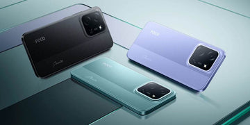 Smartfony Poco C85 w tzrech kolorach. Czarny, zielony oraz fioletowy.