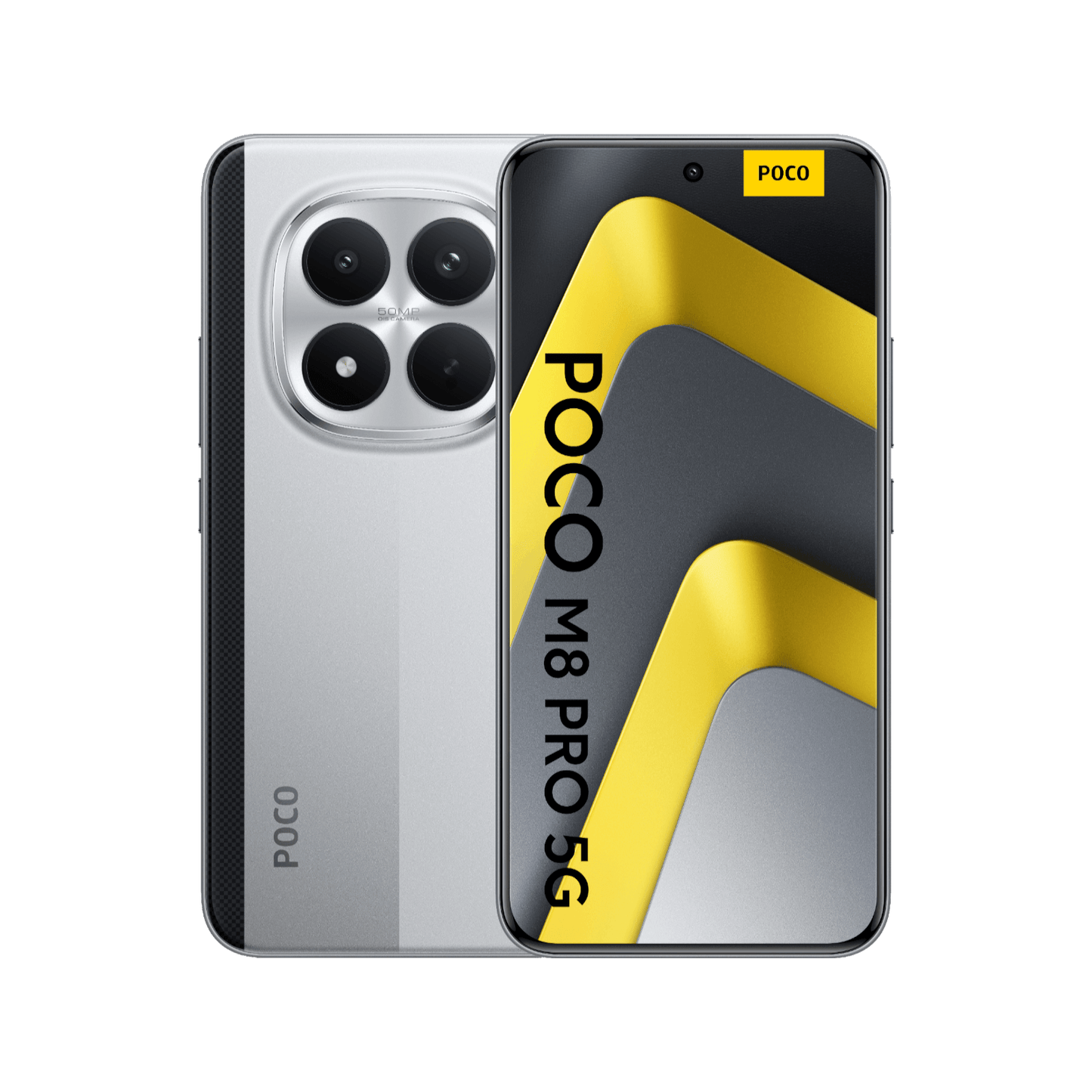 POCO M8 Pro 5G srebrny tył przód