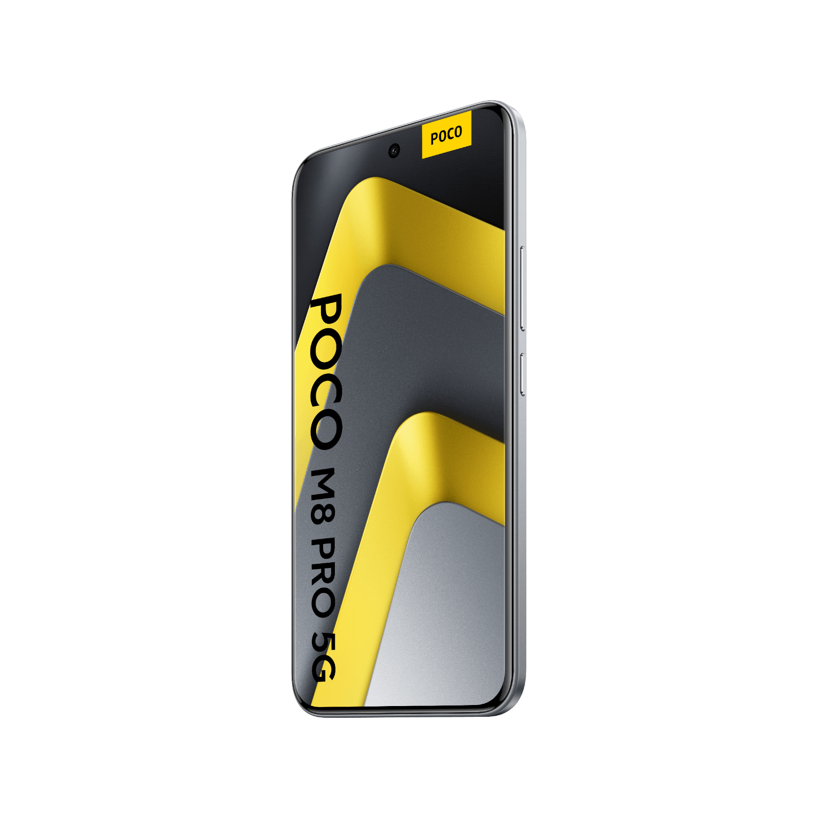 POCO M8 Pro 5G srebrny przód bok 