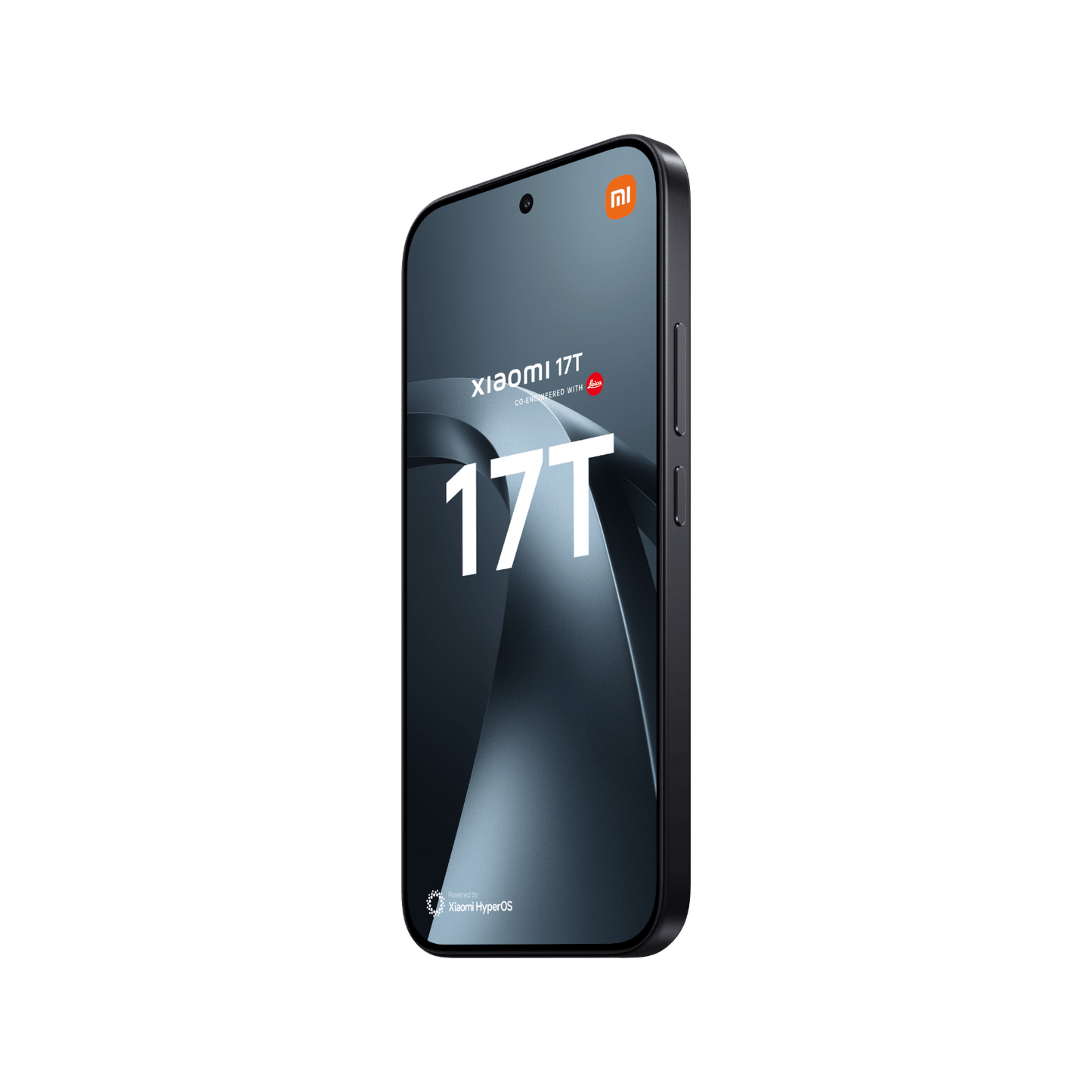Telefon Xiaomi 17T Czarny Prawy, przedni bok