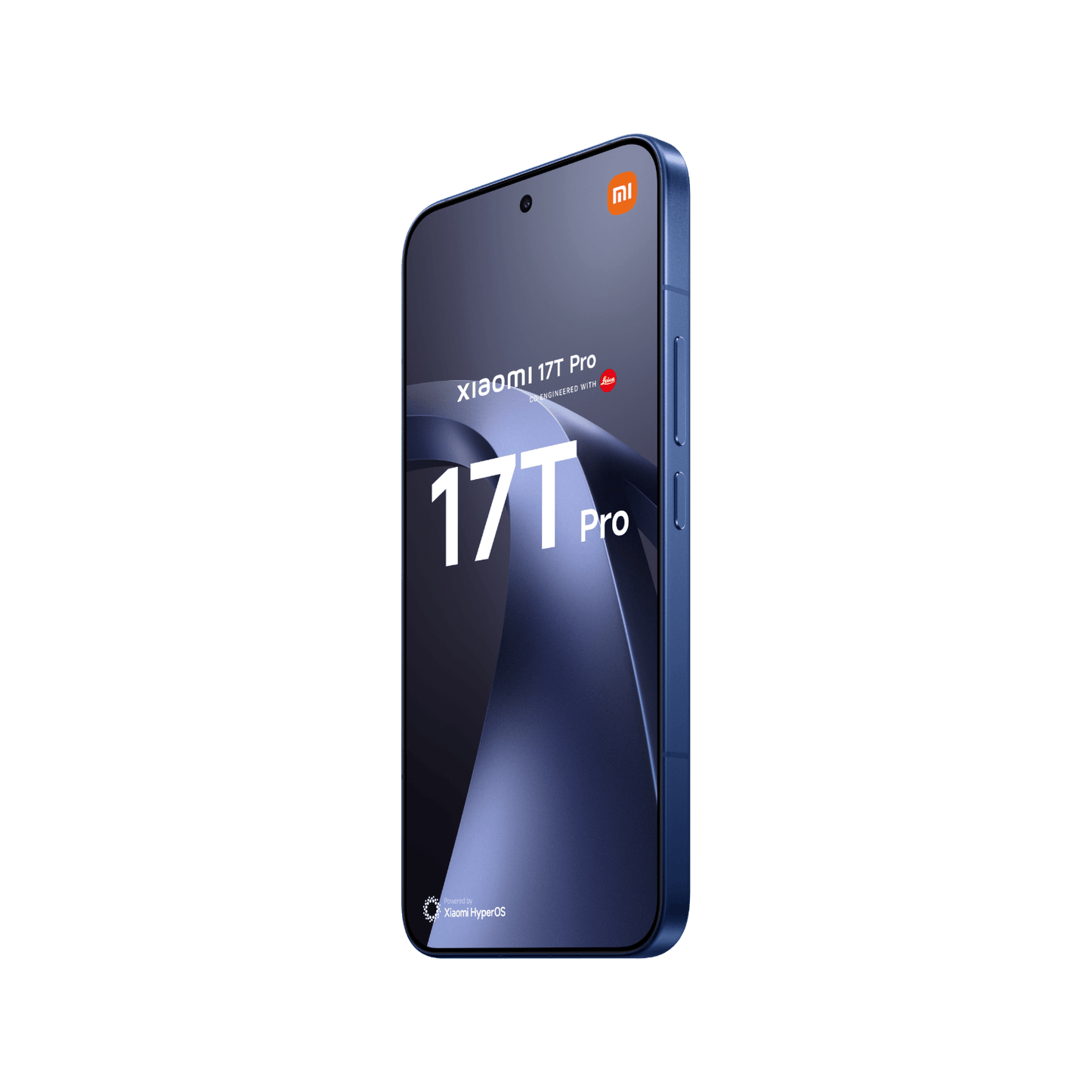 Smartfon Xiaomi 17T Pro Niebieski Przedni, prawy bok