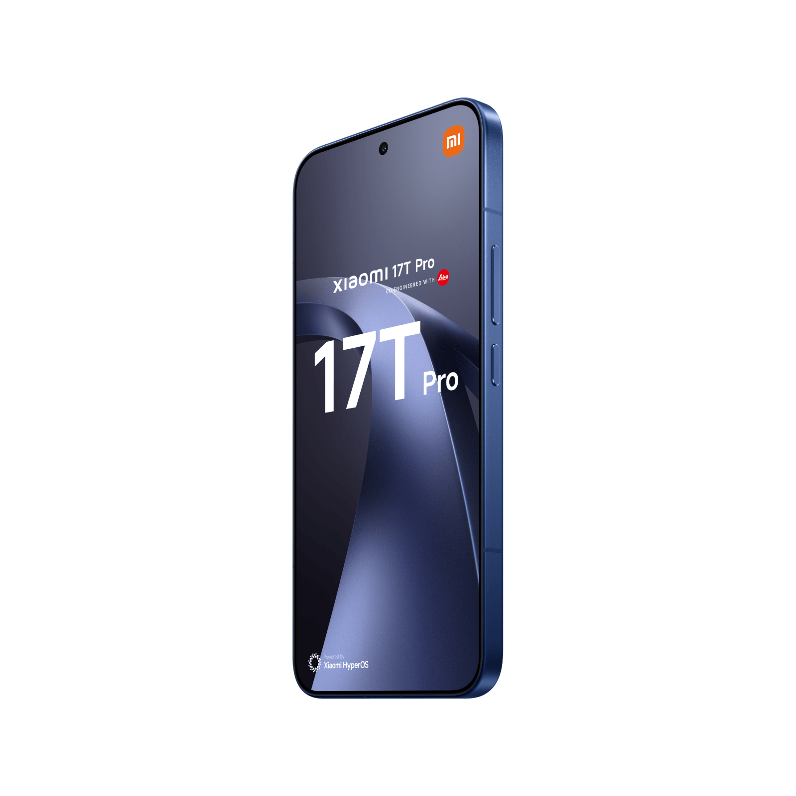 Smartfon Xiaomi 17T Pro Niebieski Przedni, prawy bok
