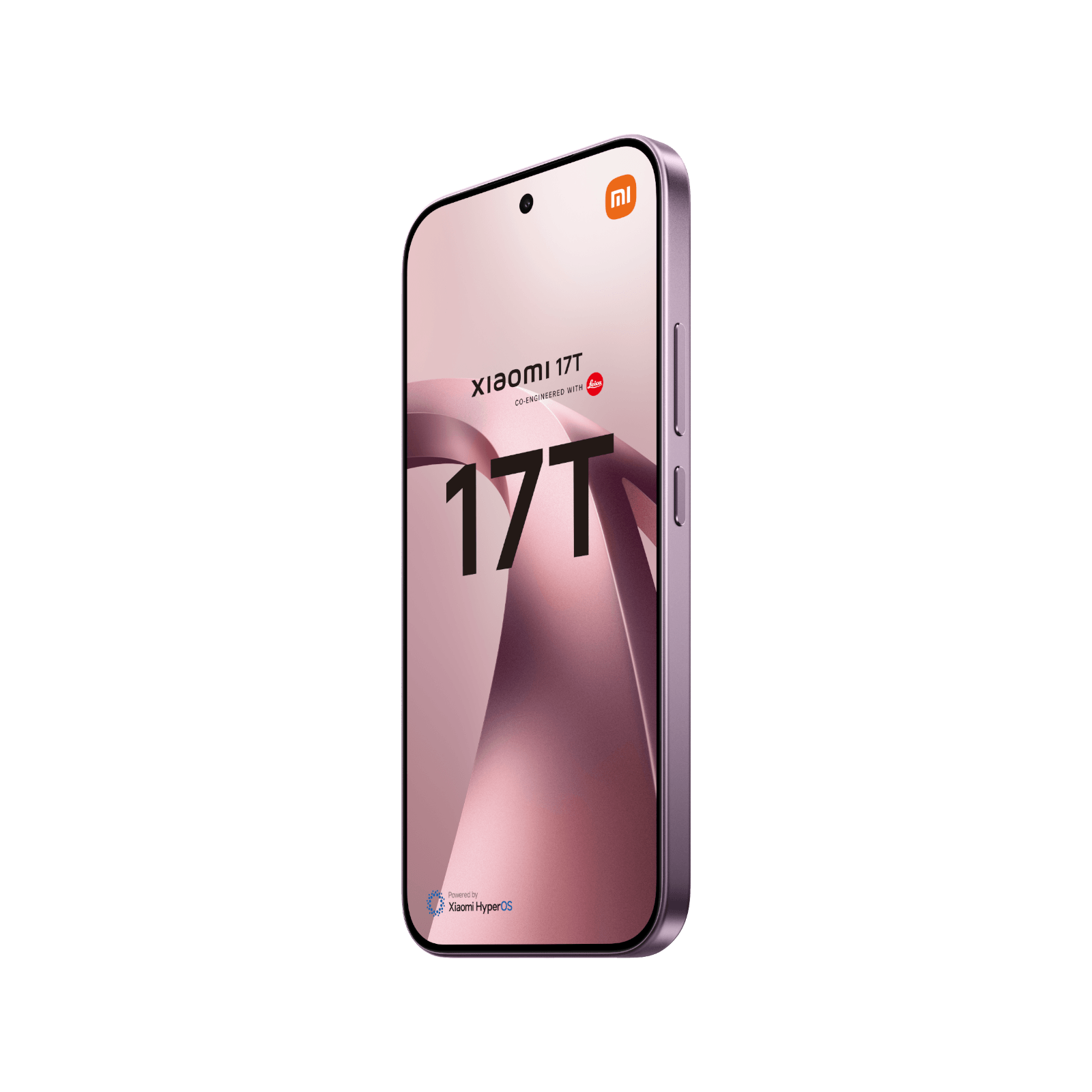 Smartfon Xiaomi 17T Violet Przedni, prawy bok