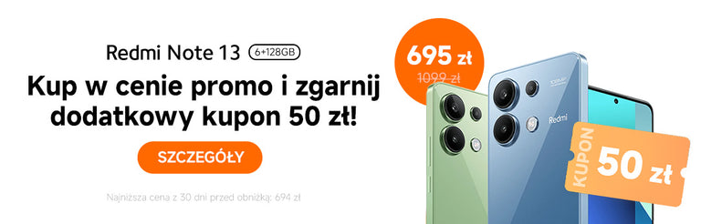 Redmi Note 13 6/128GB - Kupon 50 zł