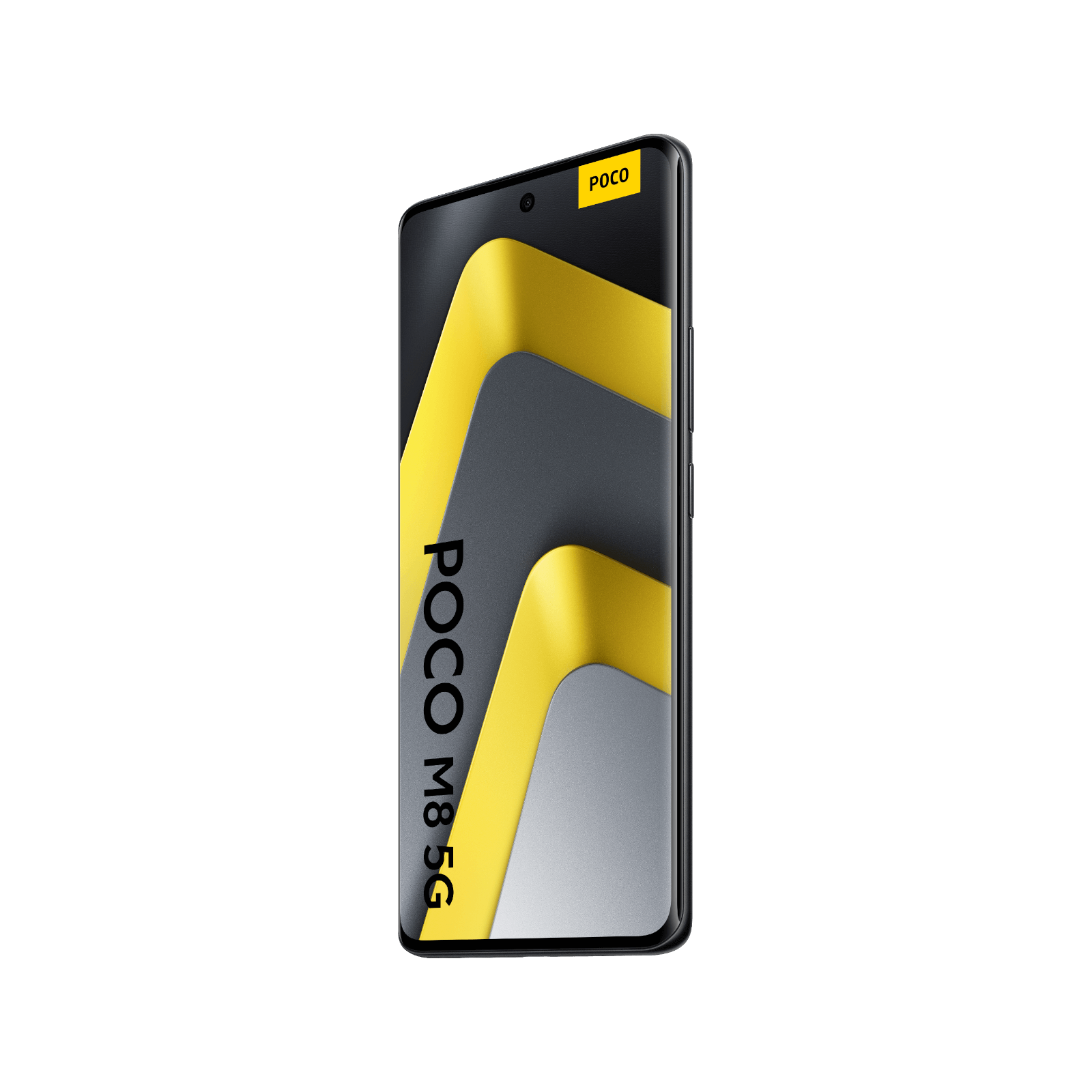 POCO M8 5G czarny przód bok