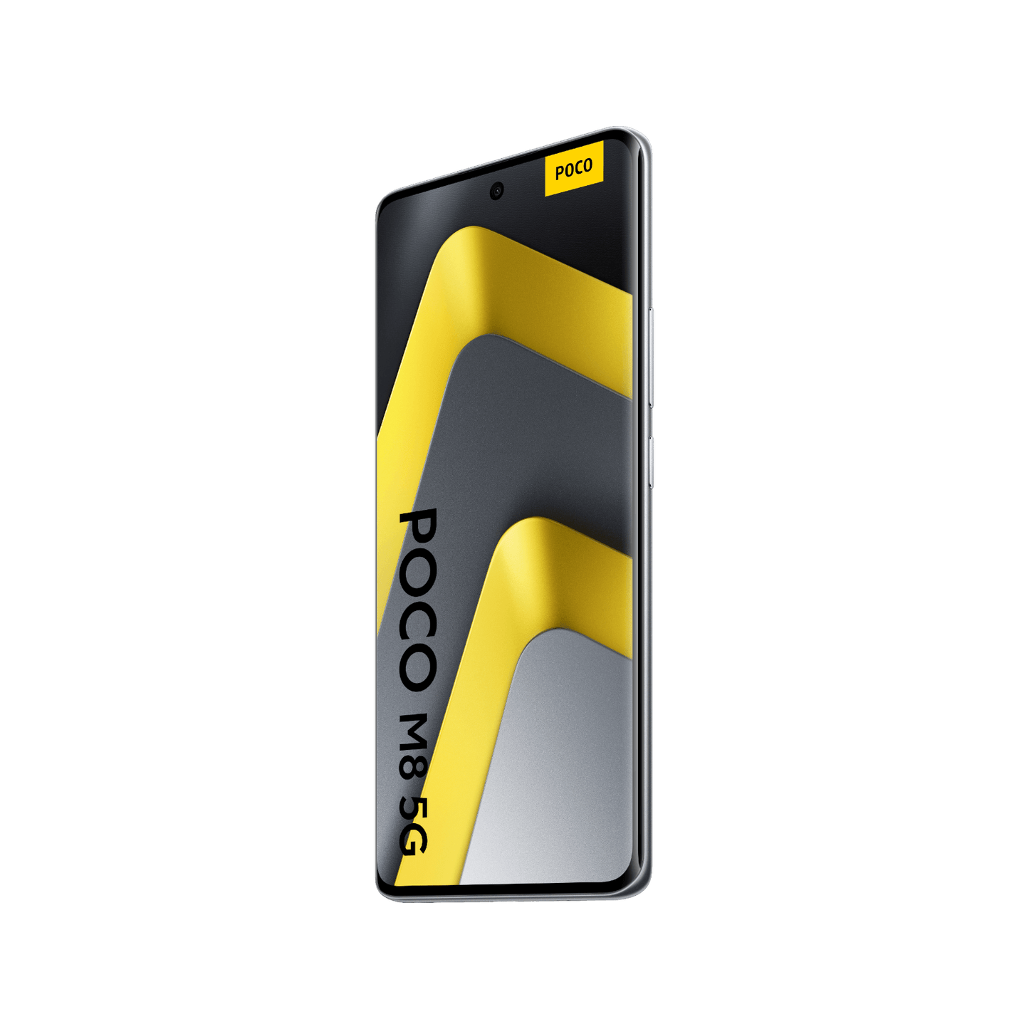 POCO M8 5G srebrny przód bok