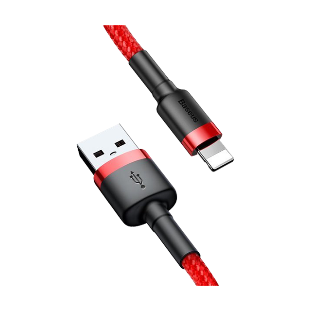 Kabel USB-A Lightning Baseus Cafule 2.4A 1m Czerwono-czarny