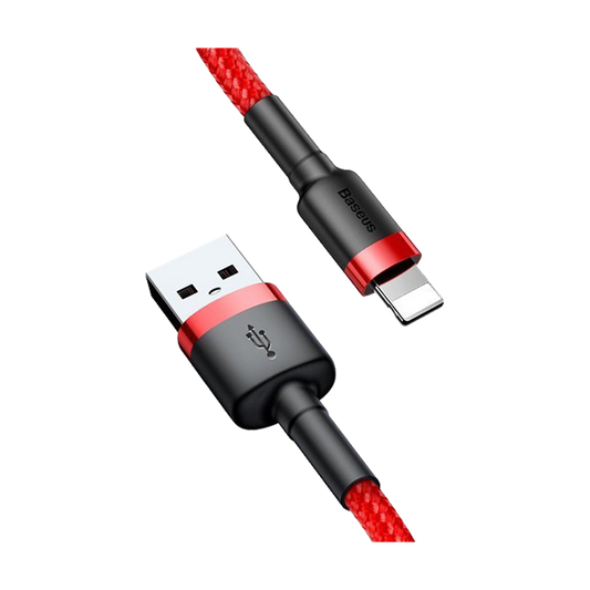Kabel USB-A Lightning Baseus Cafule 2.4A 1m Czerwono-czarny