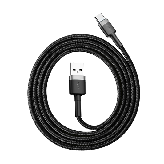 Kabel USB do USB-C Baseus Cafule 1m, Czarno-szary (CATKLF-BG1)
