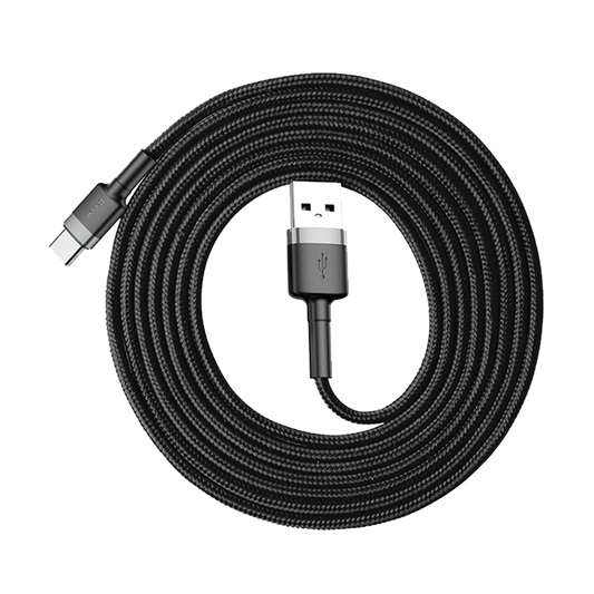 Kabel USB do USB-C Baseus Cafule 2m, Czarno-szary (CATKLF-CG1)