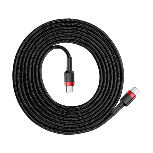 Kabel USB-C do USB-C Baseus Cafule 2m, Czarno-czerwony (CATKLF-H91)