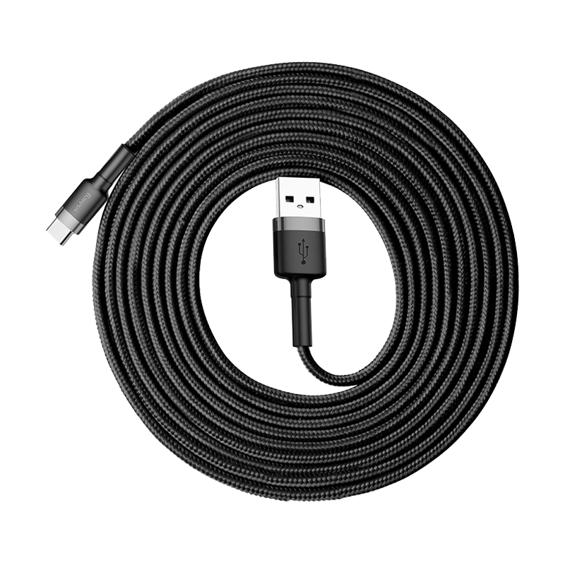 Kabel USB do USB-C Baseus Cafule 3m, Czarno-szary (CATKLF-UG1)