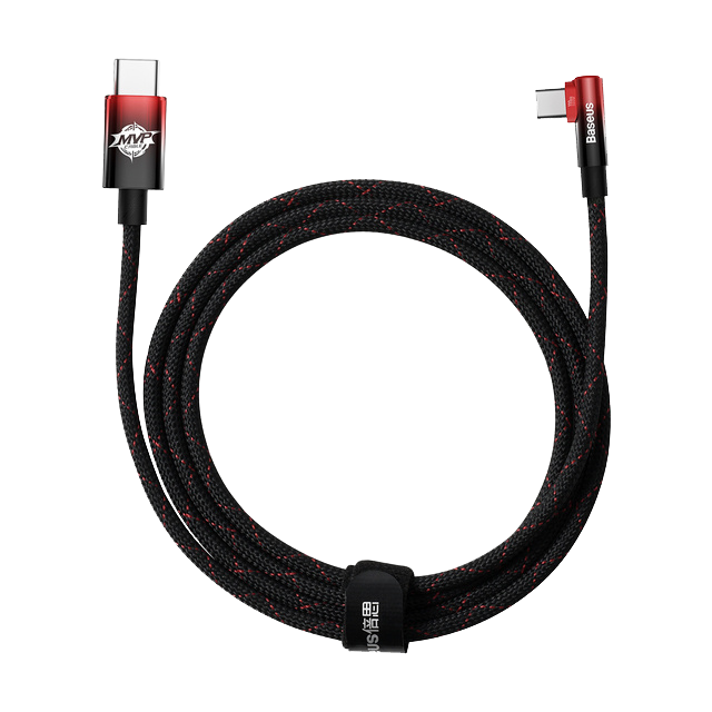 Kabel kątowy USB-C - USB-C Baseus MVP 2 100W 2m Czarno-Czerwony