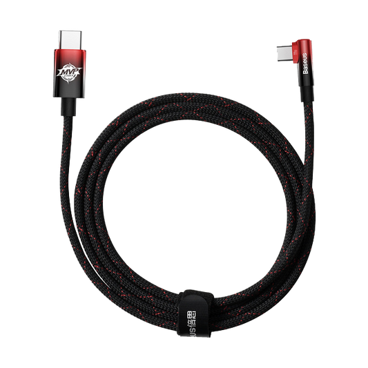 Kabel kątowy USB-C - USB-C Baseus MVP 2 100W 2m Czarno-Czerwony