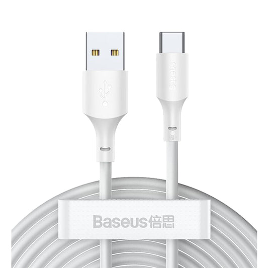 Kabel USB-A - USB-C Baseus Simple Wisdom 5A 40W Xiaomi FC QC 3.0 Biały (2-pack)